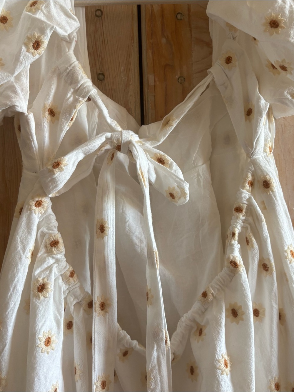 Emory Park Cream Dress with Mustard Daisy Embroidery - Picture 6 of 14